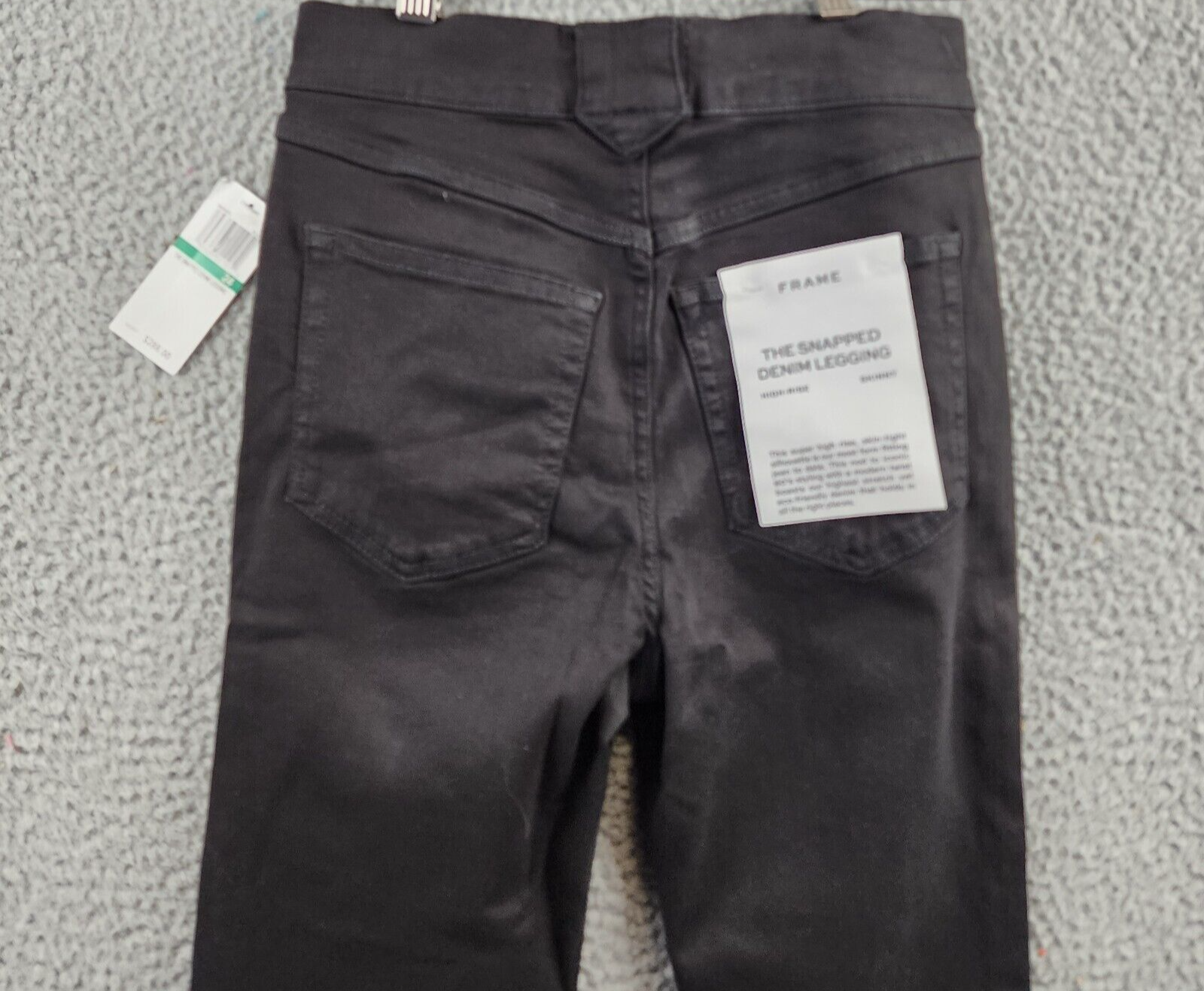 FRAME The Snapped High Rise Cropped Skinny Jeans Women's 24 Black Button Zip - Picture 13 of 14