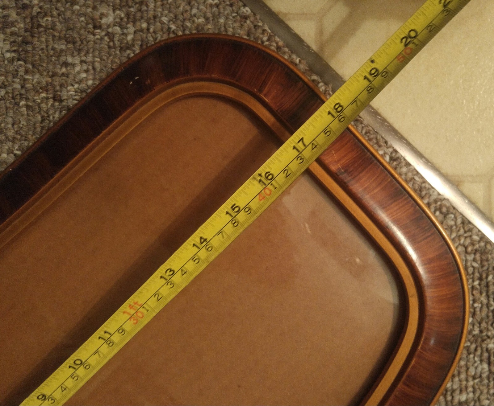 Antique nice old picture frame tiger stripe looking
