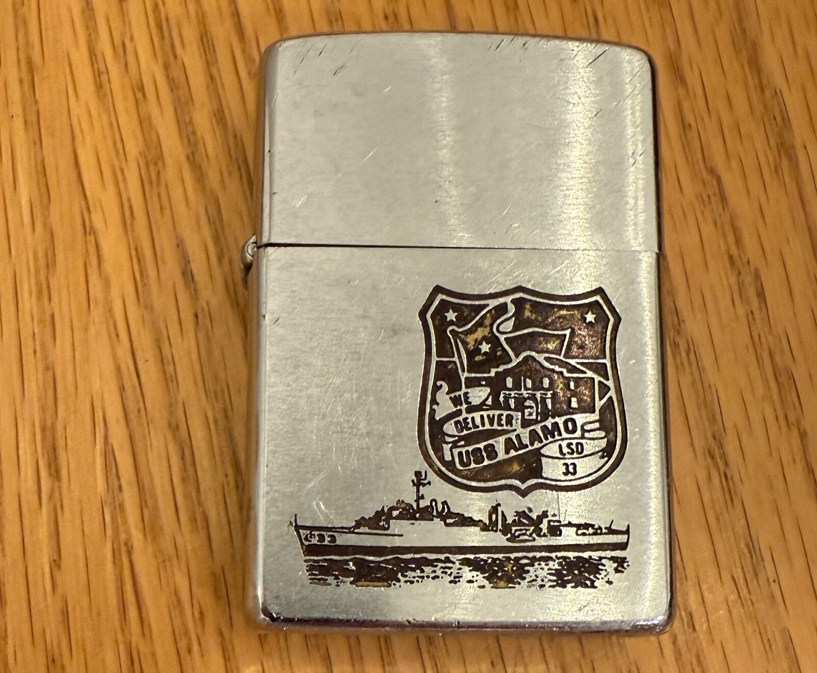 VINTAGE ZIPPO MILITARY LIGHTER USED USS ALAMO ZB7 | eBay