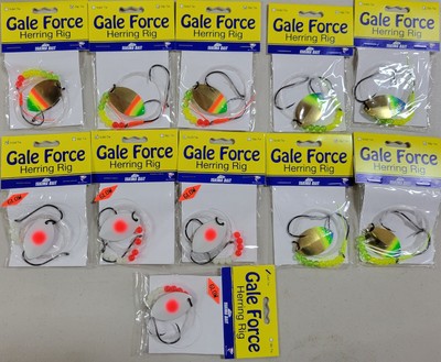 11 Pack, Selection Yakima Bait Gale Force Herring Rig, Assorted, NEW!