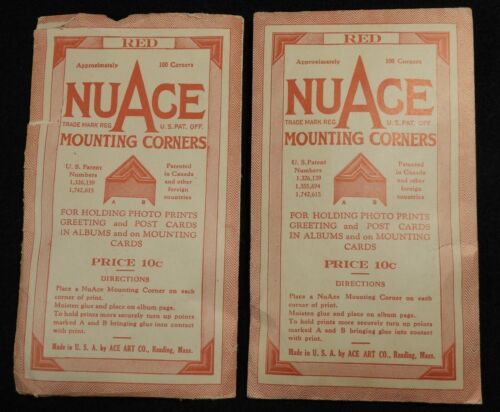 2 Open Packs Vtg 1930s NuAce Photo Album Mounting Corners 168 "Red" Beige Pink