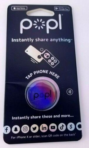 Popl Digital Business Card (Prism) Phone NFC Tag Social Media Contact-  SEALED