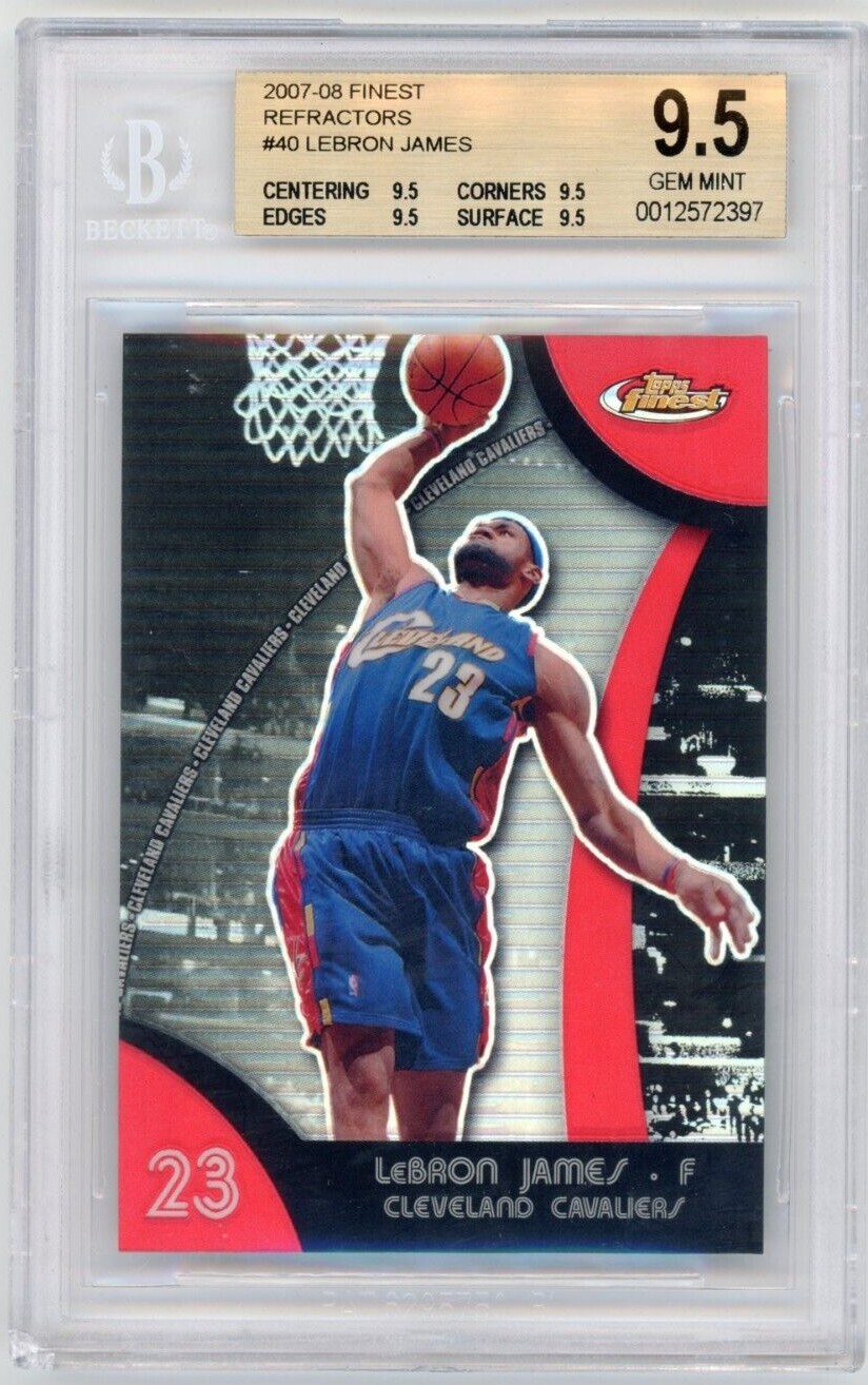 2007-08 Topps Finest LeBron James Refractor #40 BGS 9.5 True 2007-08 Topps Finest LeBron James Refractor #40 BGS 9.5 True