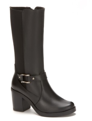 botas Andrea. botas de piel altas de mujer, negro marca ANDREA