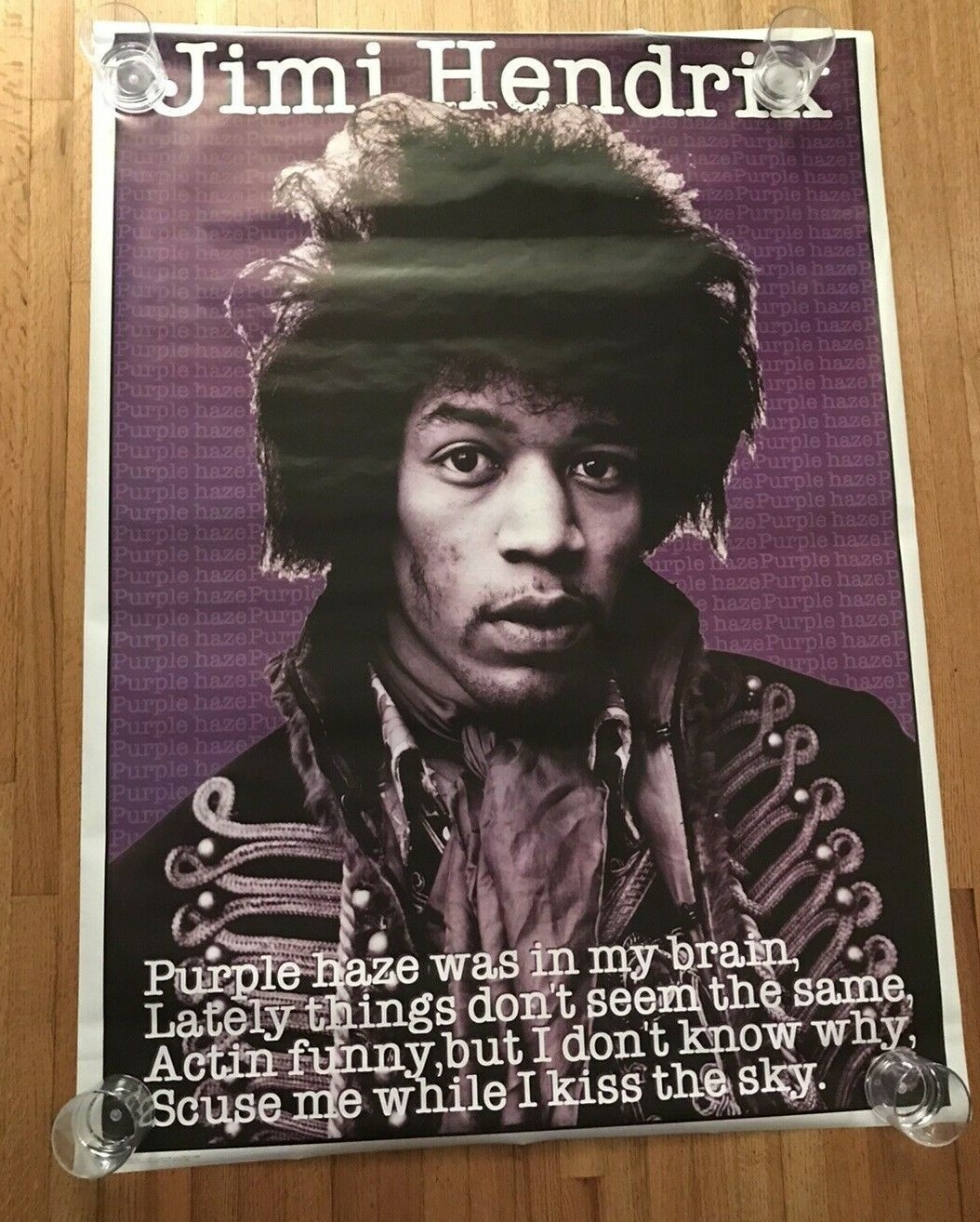 Rare Large Jimi Hendrix Purple Haze Words Poster 55" X 40" eBay