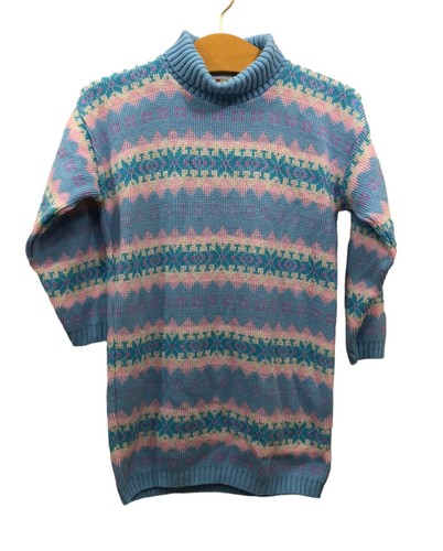 Vintage 80s Picamo Girls 12 Tunic Sweater Sparkle Thread