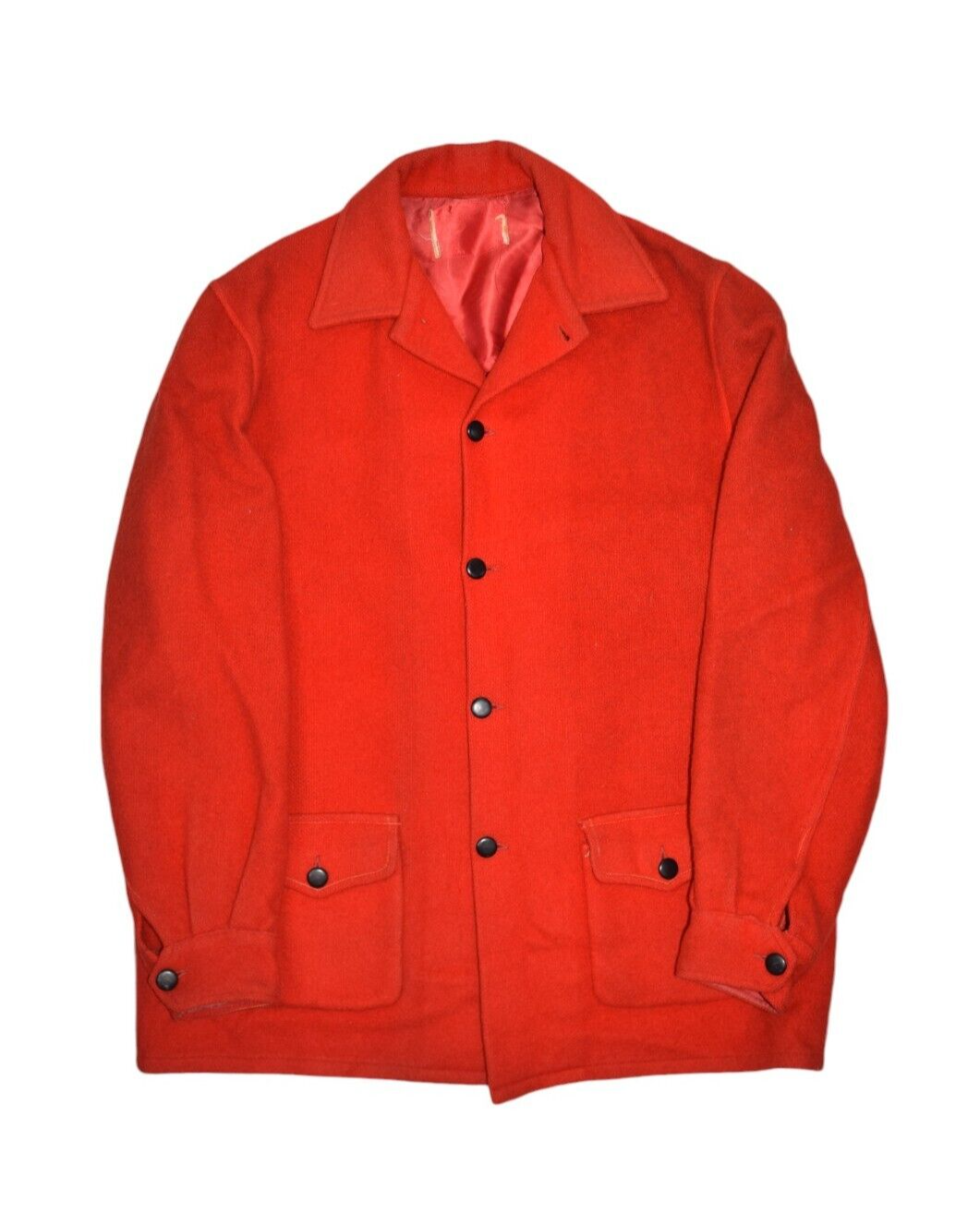 Vintage Hudson Bay Jacket Mens L Red Wool Point Blanket