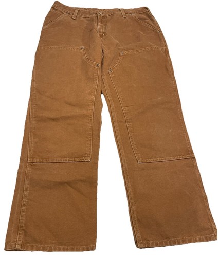 Carhartt Double Knee Pants Womens 16x32 Brown WB136 Measures 34x30