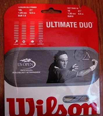 Wilson Ultimate Duo 16 Tennis String - Natural/Gray