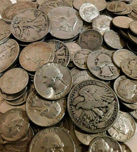 90% Silver Coins Average Circulated $1 Face Value: 1 HALF DOLLAR GUARANTEED!!