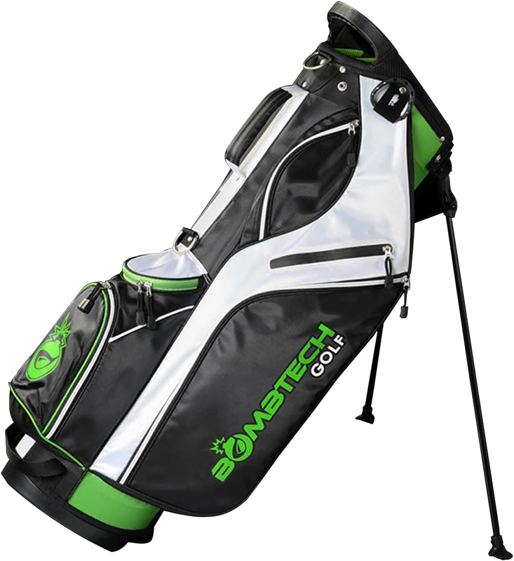 – Premium Stand Bag – 14 Individual Club Slots with Dividers – Stainless Steel T