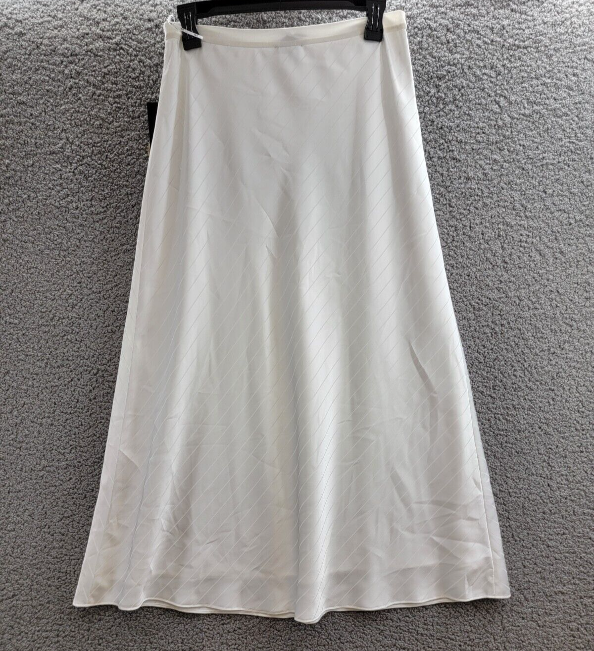 DKNY Jacquard-Stripe Slip Skirt Women's S Ivory Elastic Waist Pull On - Picture 9 of 15