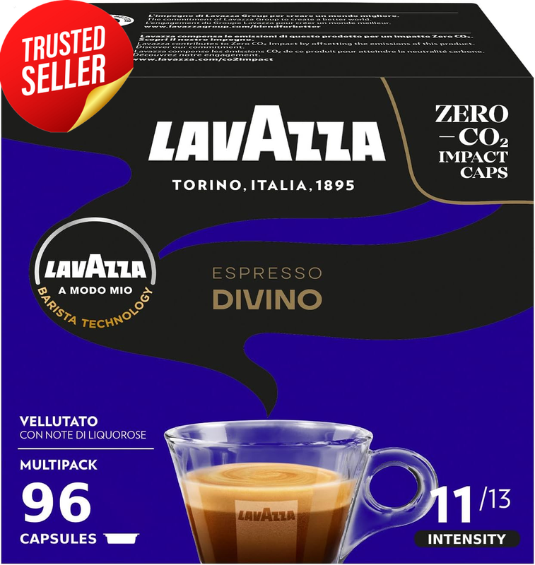 Lavazza Divino Pods 96ct A Modo Mio Dark Roast Espresso Cocoa Notes