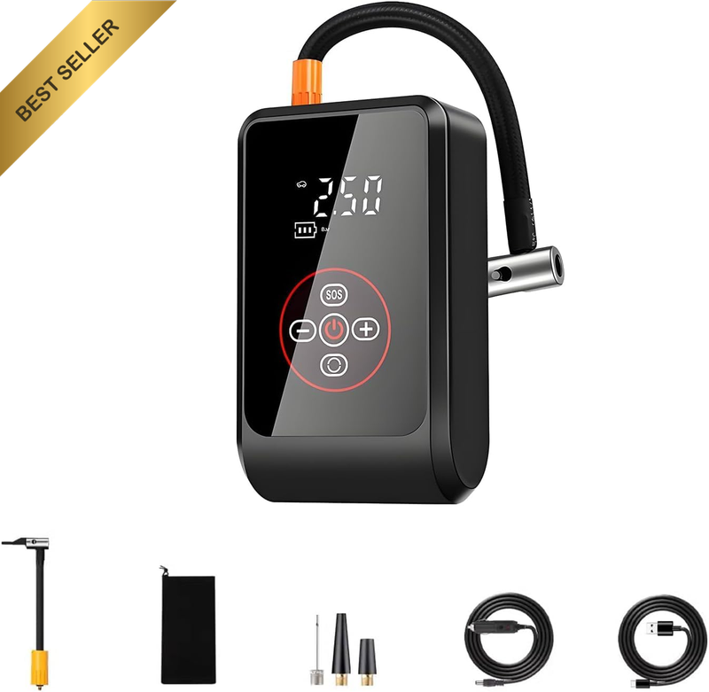Portable Tire Inflator Air Compressor, 4000Mah Rechargeable Air Pump for Car, Mo