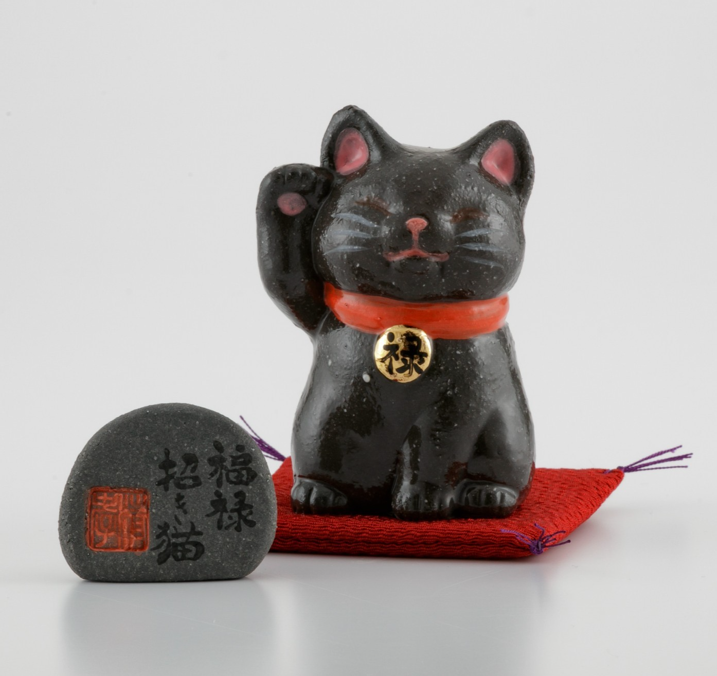 外国版 黒い招き猫 LUCKY CAT 陶器 約26cm 外国版 黒い招き猫 LUCKY CAT 陶器 約26cm