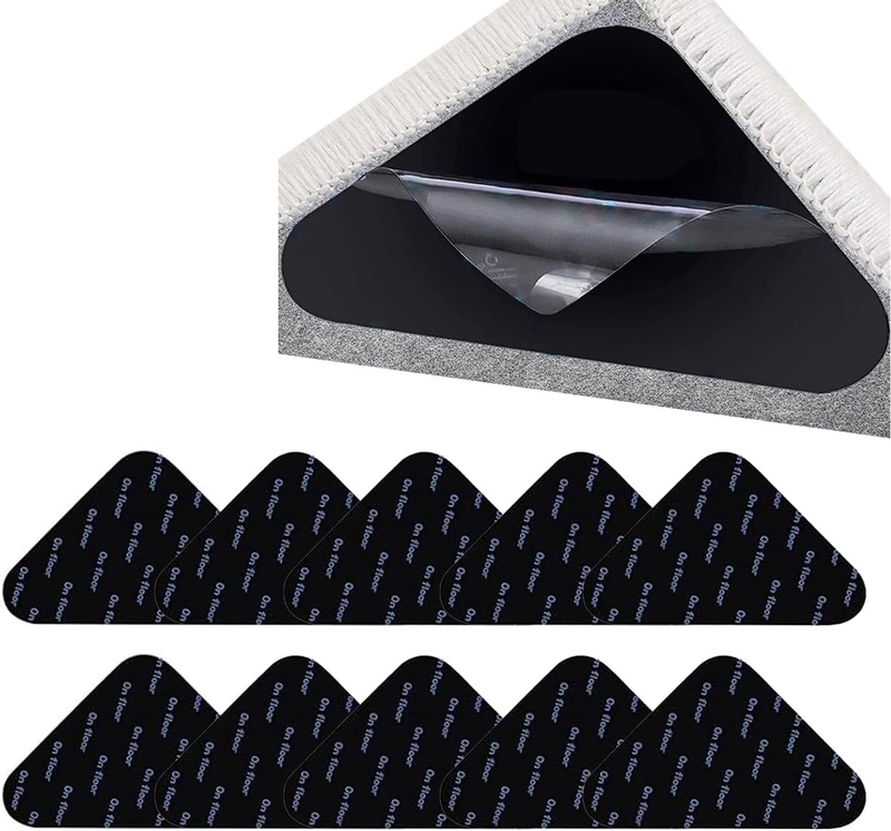 10 Pcs Rug Gripper, Double Sided anti Slip and anti Curling Rug Pad, Washable Re