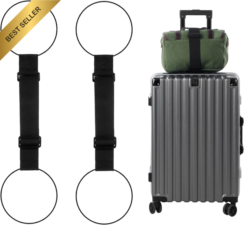 2 Pack Luggage Straps for Add a Bag Bungees, Suitcase Adjustable Belt 2-In-1 Lug