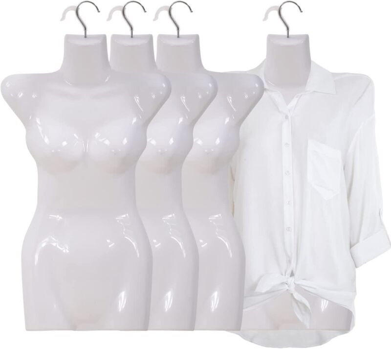 4PCS Female Mannequin Torso Dress Form Sewing Manikin 27 Inch Half Body Modle