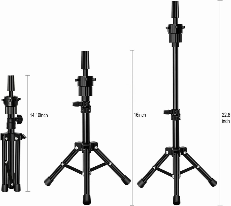 Wig Stand Tripod for Hairdresser Practice Style Display Human Hair Mannequin Hea