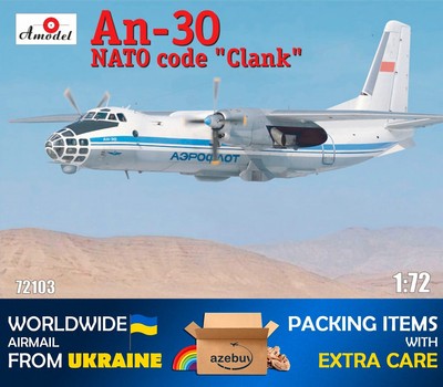 Antonov An-30 'Clank' 1967 Year 1/72 Scale Plastic Model Kit Amodel 72103