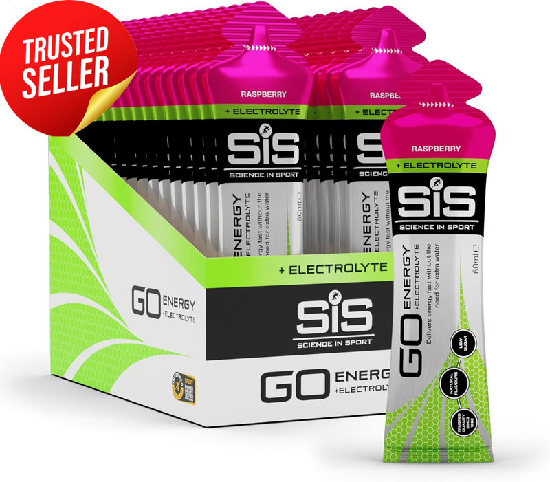 SiS GO Isotonic Energy Gel Electrolytes Raspberry 30 x 60ml Vegan Running Bulk