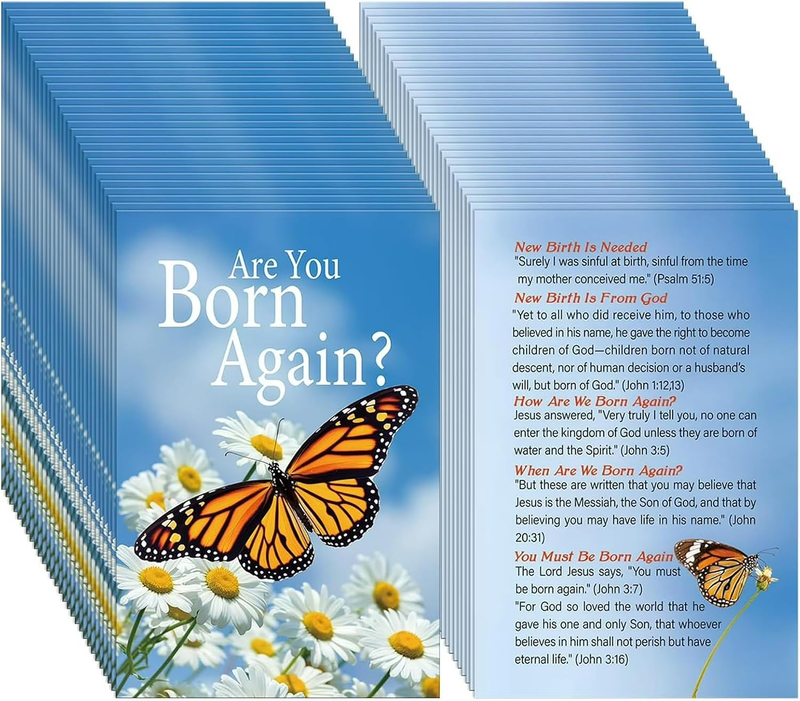 100 Pcs Gospel Tract Card Salvation Cards Pocket Holy Postcard Prayer Postcards