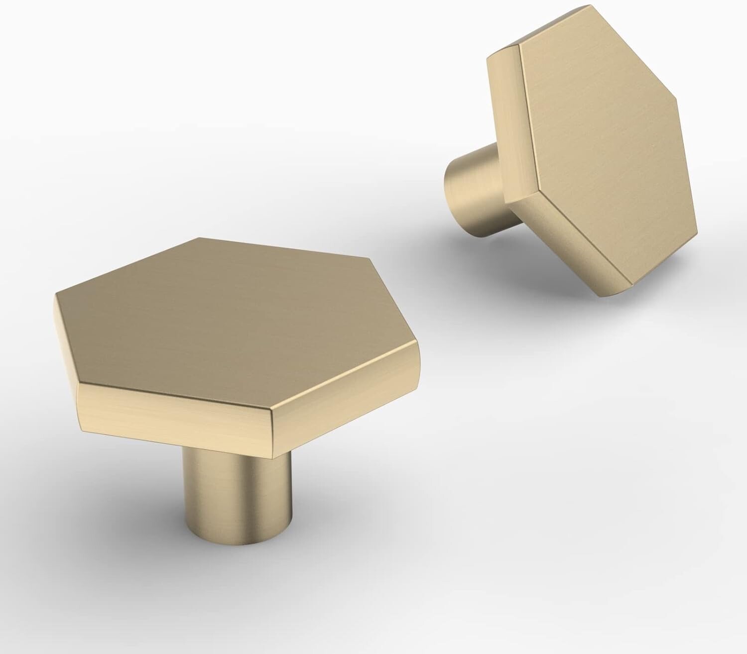 12 pcs Hexagon Brass Cabinet Knobs Pulls Handles, 34mm Drawer Pulls Door Handles