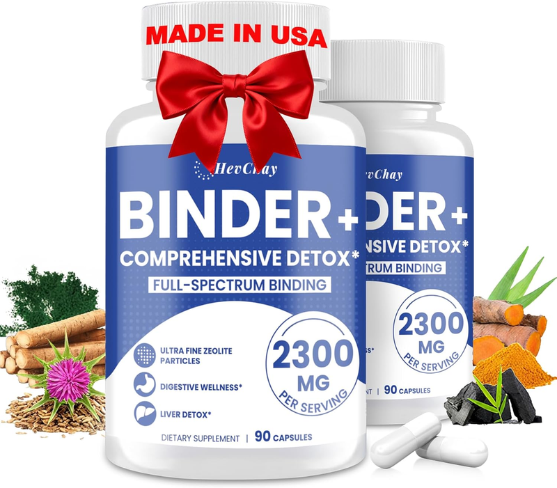 HevChay 2300 MG Detox Binder Supplement  All-In-1 Detox Binder...