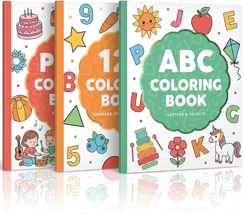 ZICOTO Fun Coloring Book for Kids - Set of 3 Cute Toddler Coloring Books