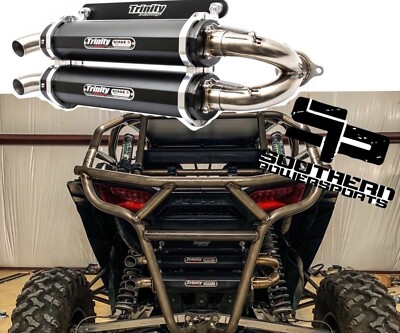 2016-2023 Polaris Rzr Turbo Trinity Racing Stage 5 Dual Slip-On Exhaust Black