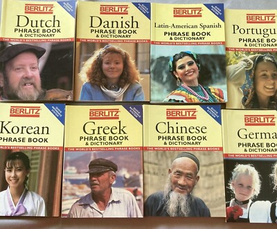 BERLITZ Phrase Book Dictionary Quick Reference System Travel Info Color Coded
