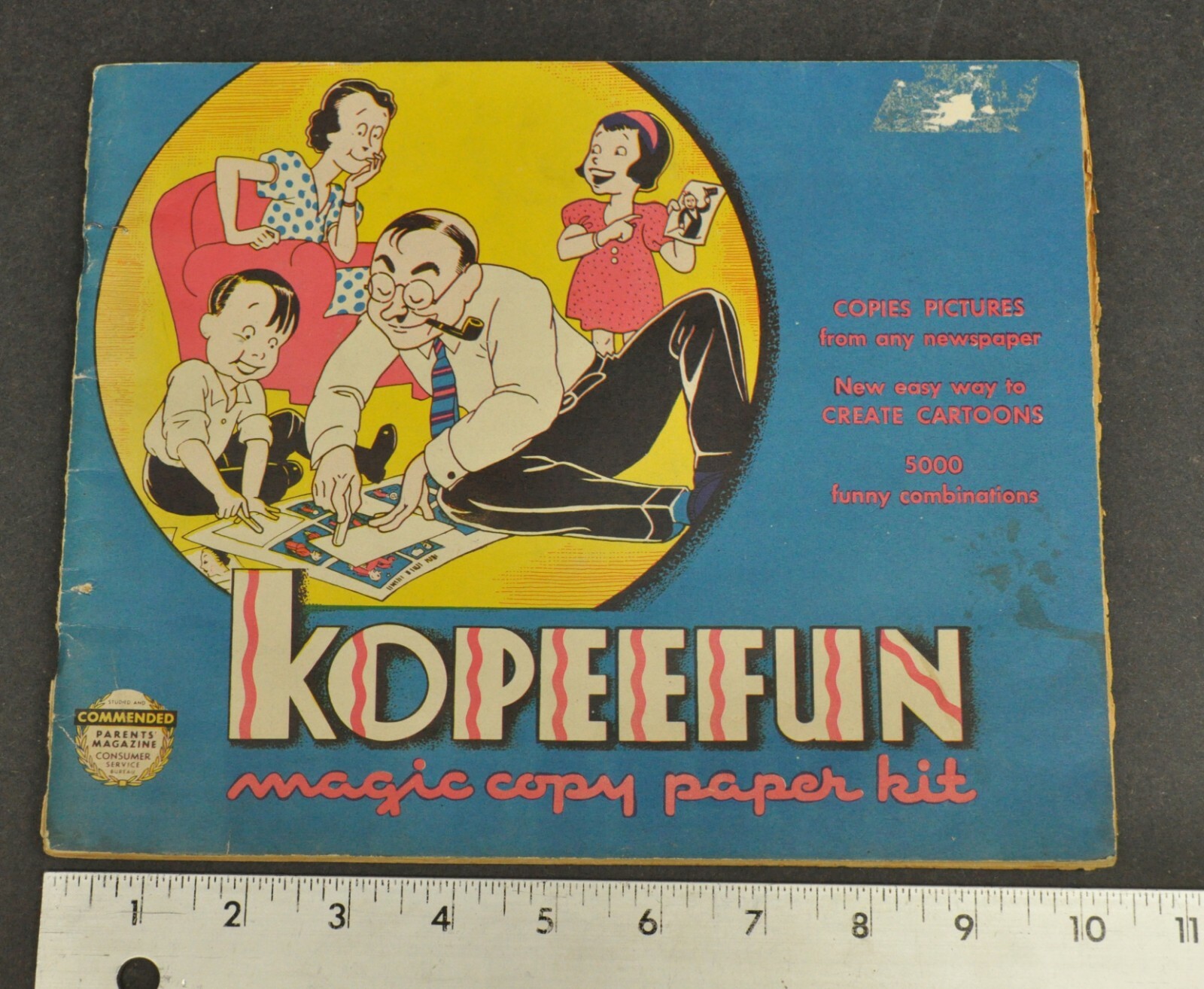 Vintage 1940 Kopeefun Magic Copy Paper Kit Cartoon Art Book