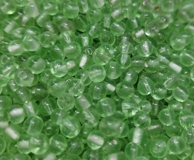 1,000 pcs Vintage Translucent Green Glass 4mm Round Beads Jewelry Crafts