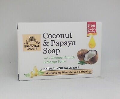 Coconut & Papaya Soap with Oatmeal Extracts and Mango Butter. 6.3oz Bar