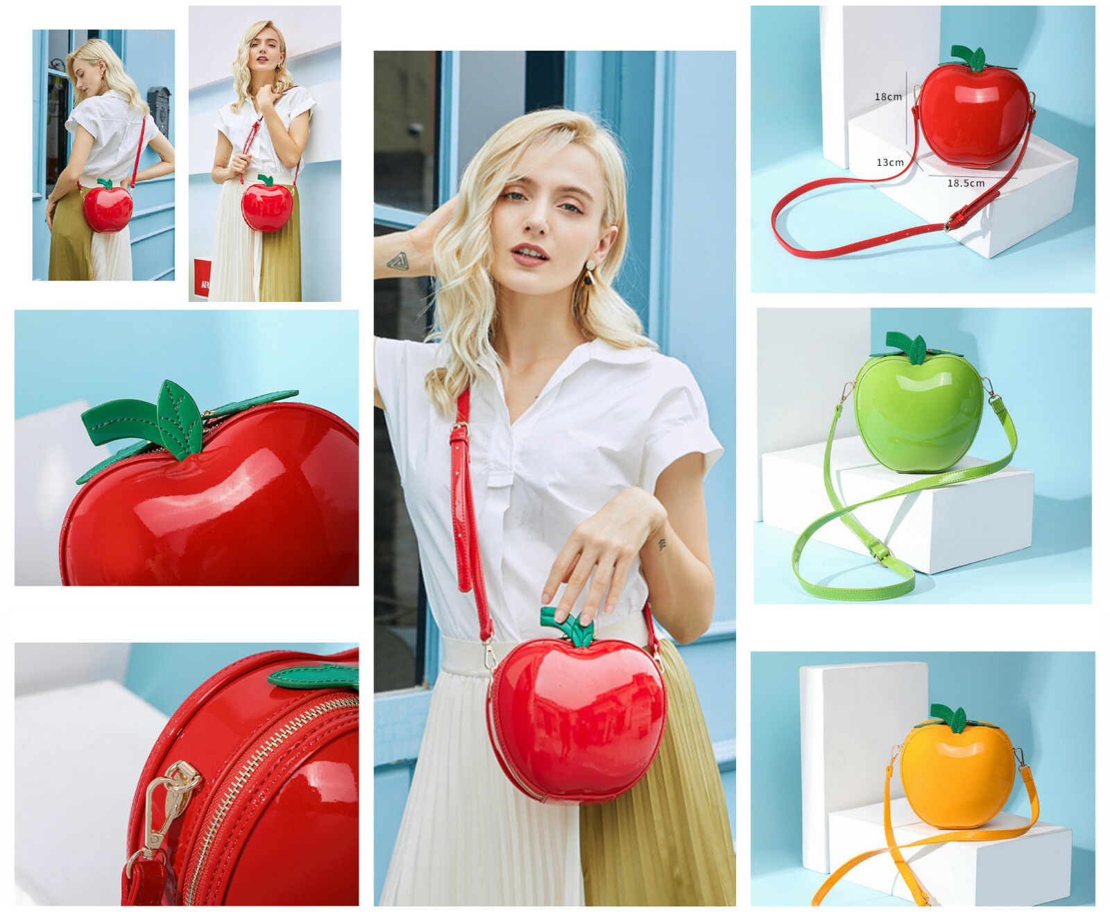 Shiny Apple Shaped Limited Edition Crossbody Bag Women