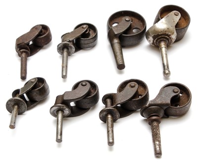 Lo of 8 Antique Vintage Metal Swivel Wheel Furniture Caster