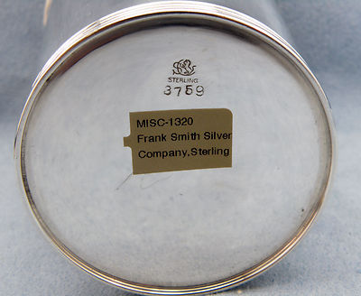 Rare Vintage Sterling Silver Mint Julep Cup by FRANK SMITH SILVER, No Monograms