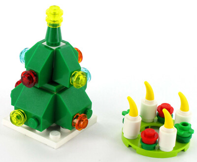 LEGO City Weihnachtsbaum mit Lichtern und Adventskranz, Tannenbaum, Kerzen, NEU