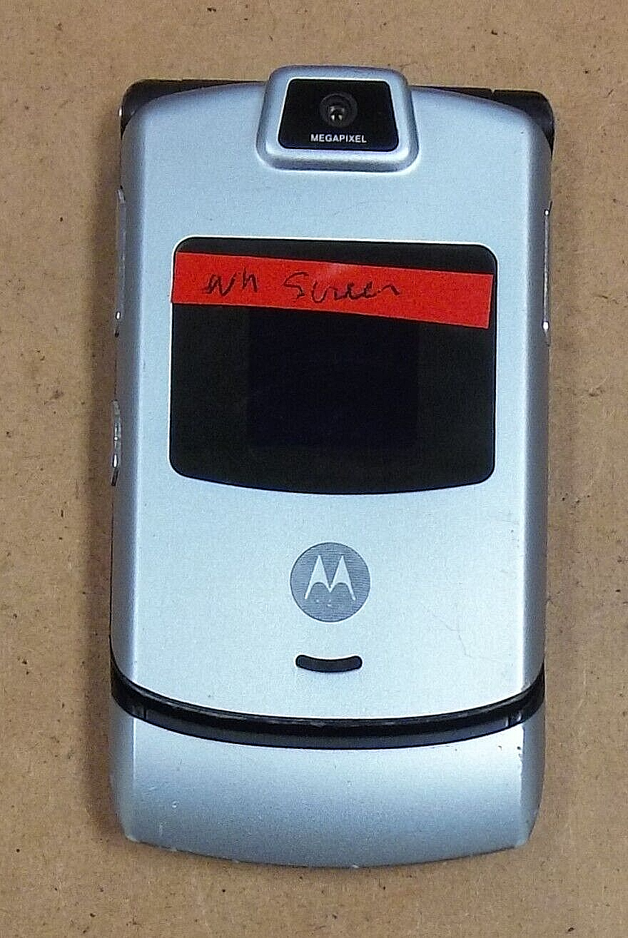 Motorola RAZR V3m - Silver and Black ( CDMA ) Cellular Flip