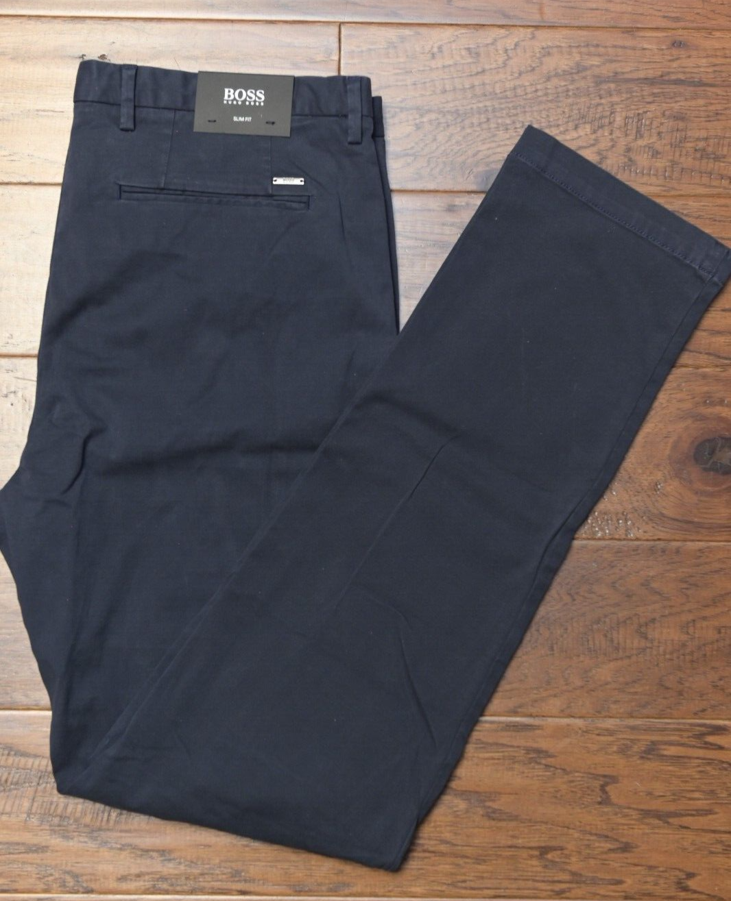 【一部予約販売】 Slim Kaito Men $178 Boss Hugo Fit Blue Dark Cotton Stretch パンツ