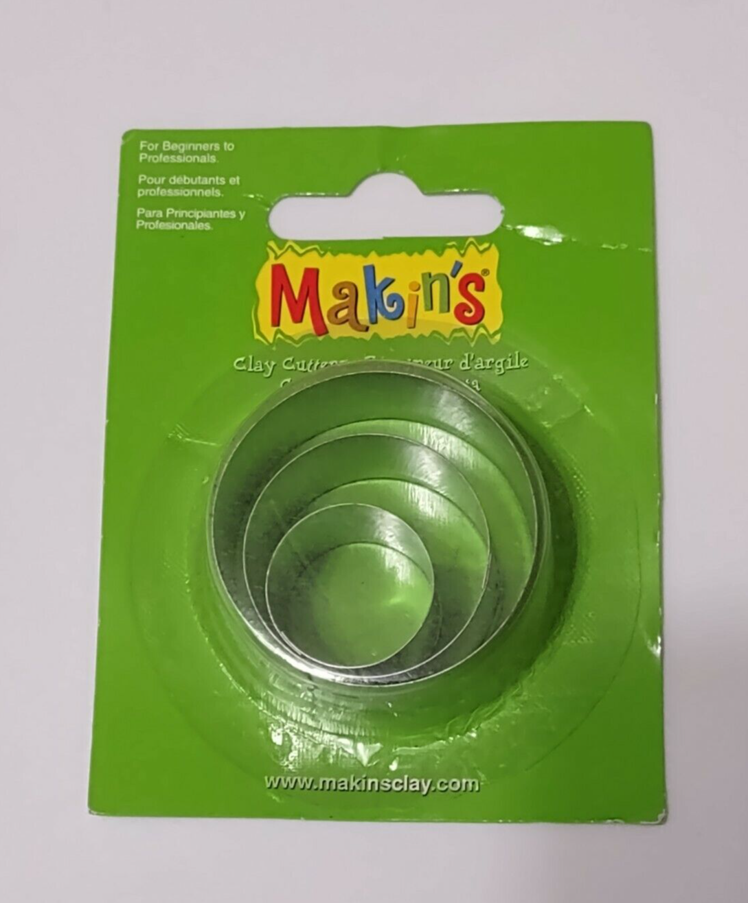 Makins Clay Cutters HEART CIRCLE SQUARE 3 sizes per pack Lot of 3 shapes NEW