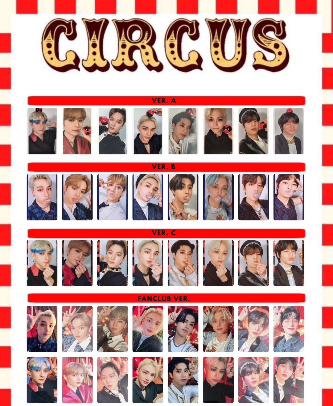 Stray Kids - CIRCUS - official Photo card JAPAN 2nd Mini Stray Kids - CIRCUS - official Photo card JAPAN 2nd Mini