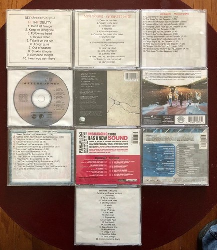 Lot of 10 Used Standard-Sized, Hard-Plastic, Clean, Clear CD Jewel Cases W/bonus