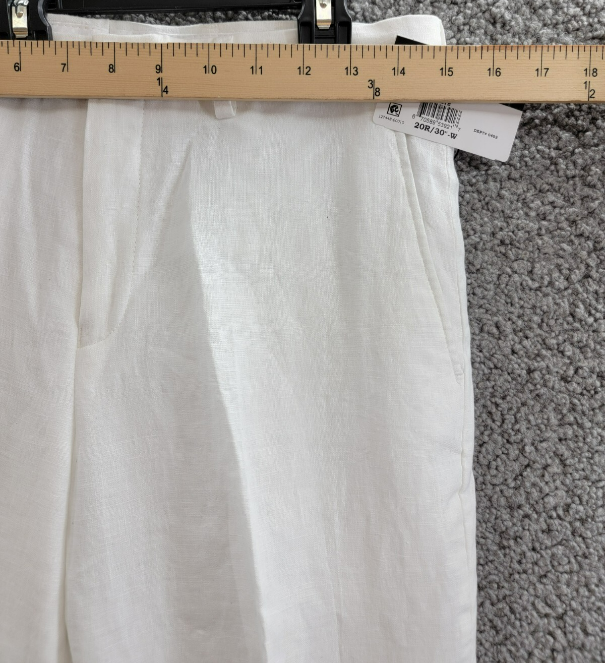 Lauren Ralph Lauren Straight Leg Linen Dress Pants Big Boys 20R White Hook & Bar - Picture 5 of 17