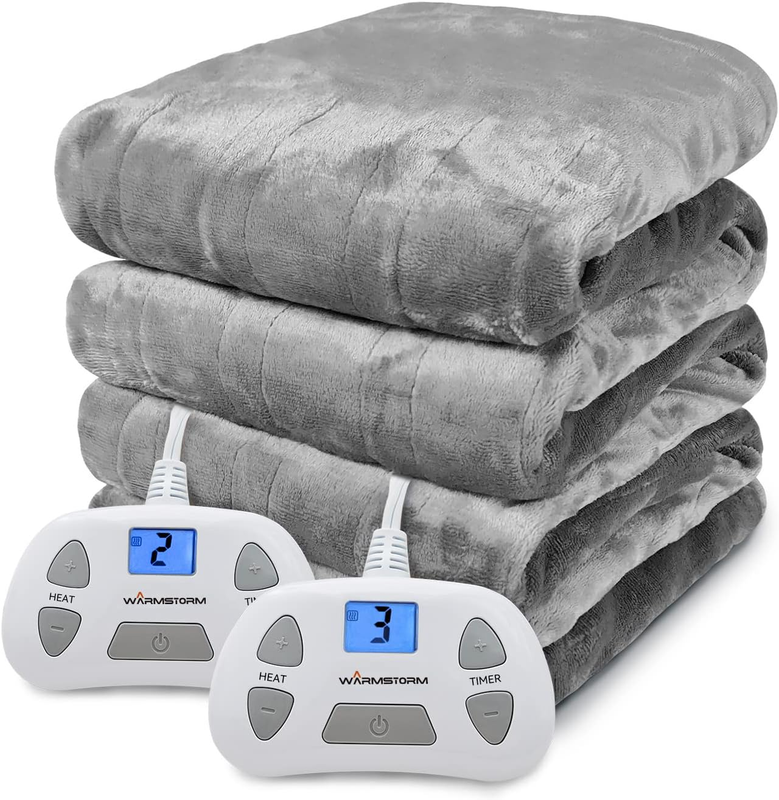 Electric Blanket Queen Size Dual Control, Soft Flannel Heate