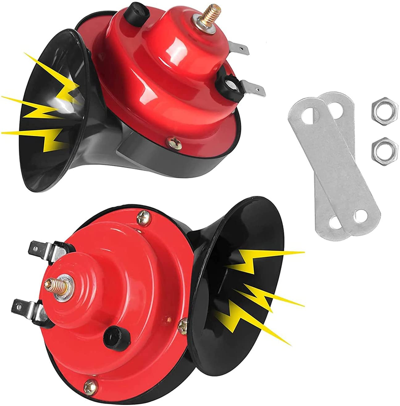300DB Train Horn for Trucks Boat Car Air Electric, 2Pcs Super Loud Snail Single