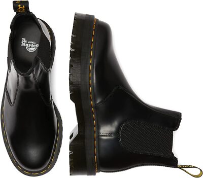 Pre-owned Dr. Martens' Dr. Martens 2976 Quad Boots Black Polished Smooth