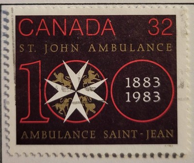 Canada Scott#980 - 1983 - 32c St John's Ambulance Sv100 yrs -USED- Free Shipping