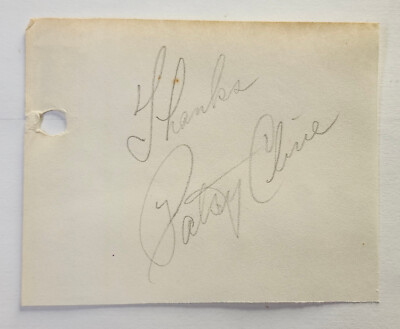 Patsy Cline signed cut