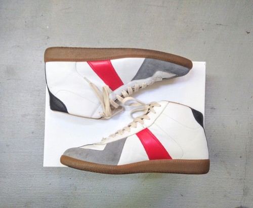 Maison Margiela GAT Men's Size 9 42 White Red Suede Leather Maison Margiela GAT Men's Size 9 42 White Red Suede Leather